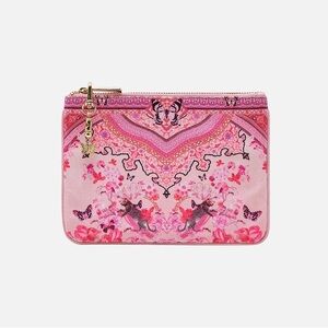 Camilla “Botanical Novella” pink floral boho small coin mini clutch pouch bag